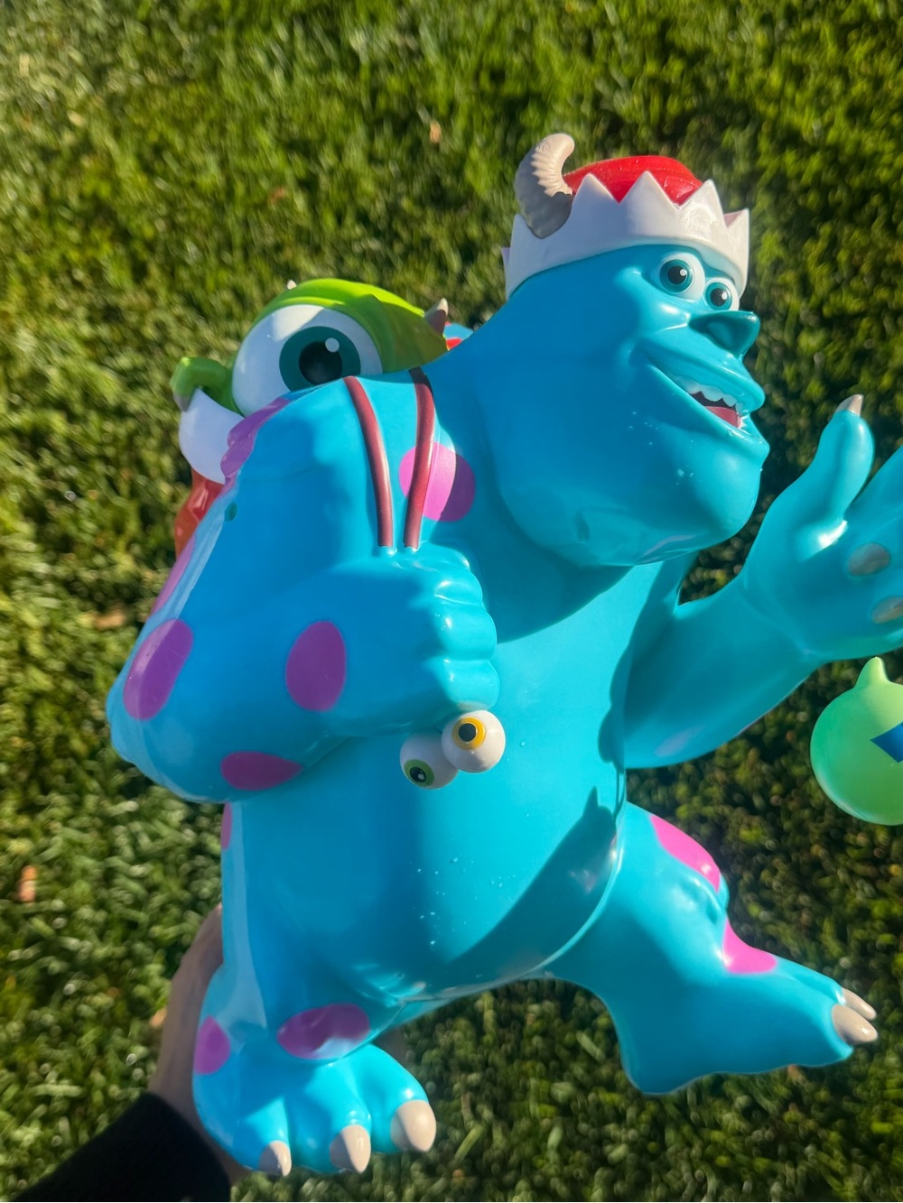 Disney Sulley Figure - Bright Blue with Pink Spots